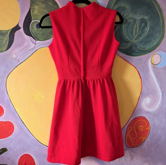 Vintage Red Mini Waist Tie Dress - Picture 3 of 4